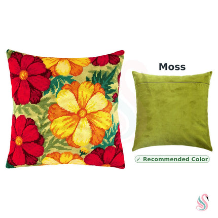 Needlepoint Pillow Kit "Golden Petals"