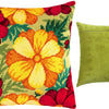 Needlepoint Pillow Kit "Golden Petals"