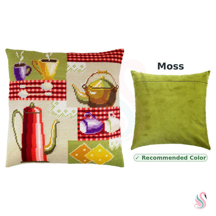 Needlepoint Pillow Kit "Tea Time"