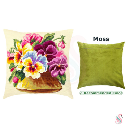 Needlepoint Pillow Kit "Vase with Violets"