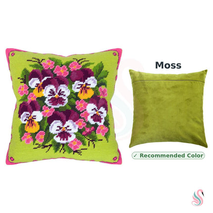 Needlepoint Pillow Kit "Bouquet of Violas"