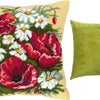 Needlepoint Pillow Kit "Poppies and Daisies"