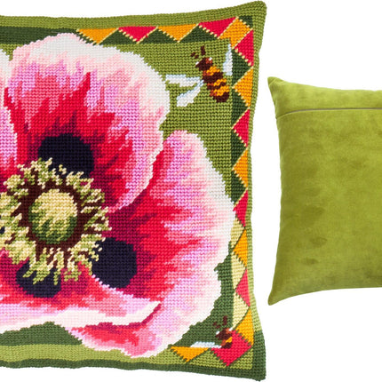 Needlepoint Pillow Kit "Large Poppy"