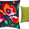 Cross Stitch Pillow Kit "Poppies with butterflies"