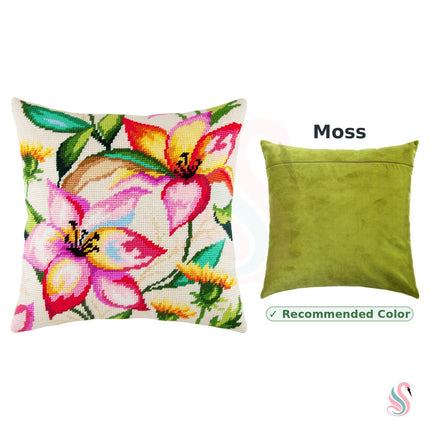 Needlepoint Pillow Kit "Lilies in Watercolor"