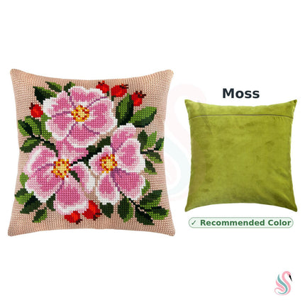Cross Stitch Pillow Kit "Dog Rose"