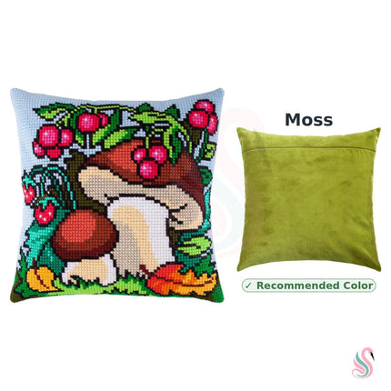 Cross Stitch Pillow Kit "Mushrooms"
