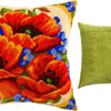 Needlepoint Pillow Kit "Poppies and Forget-Me-Nots"