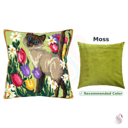 Needlepoint Pillow Kit "Siamese Cat"