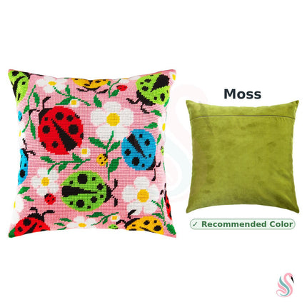 Needlepoint Pillow Kit "Ladybugs and Flowers"