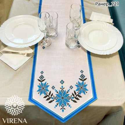 DIY Table Runner kit "Ukrainian ornament", Bead Embroidery Kit, Handmade table runner