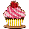 DIY Beaded embroidery on wood kit "Cake"
