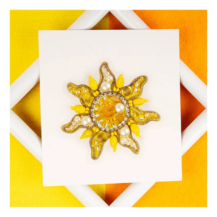 Beadwork kit for creating broоch "The sun"