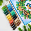DIY Bead embroidery cushion cover kit "Christmas wreath with a bird"