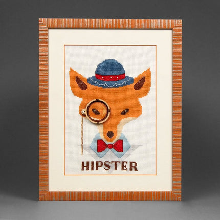 Counted Cross Stitch Kit "Bear-hipster"