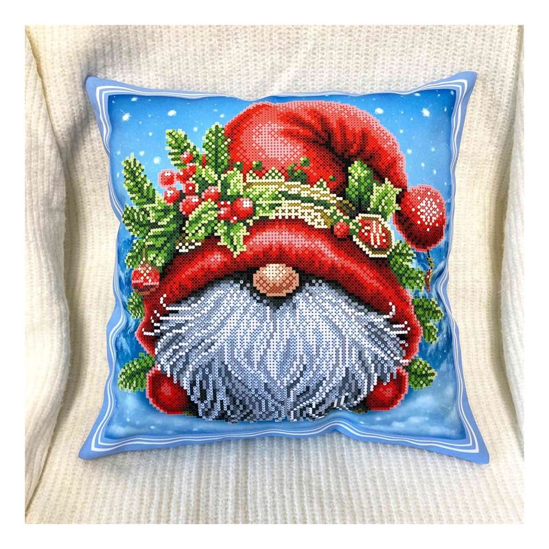 DIY Bead embroidery cushion cover kit "Christmas gnome "