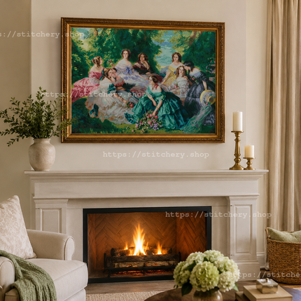 DIY Counted Cross Stitch Kit "Empress Eugenie surrounded by maids of honors"