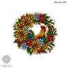 DIY Beaded Door Wreath Kit "Sunflowers and rooster" Embroidery on wood, Home decoration