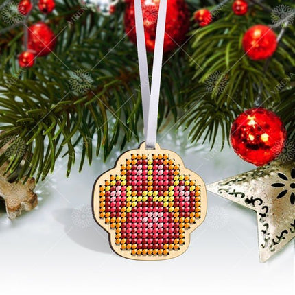 Christmas Bead Embroidery Kit Christmas toys "Tiger" Set 5 pcs Christmas tree toys