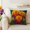 DIY Bead embroidery cushion cover kit "Yellow-purple irises"
