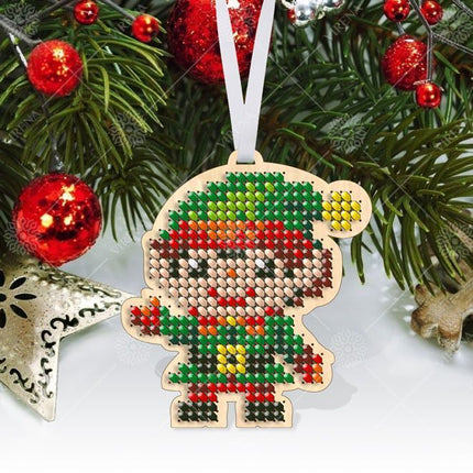 Christmas Bead Embroidery Kit Christmas toys "Santa and friends" Set 5 pcs Christmas tree toys