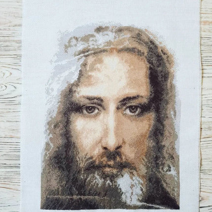 DIY Counted Cross Stitch Kit "Sacred relic of Christians - Turin Shroud - truthful image of Our Lord Jesus Christ"