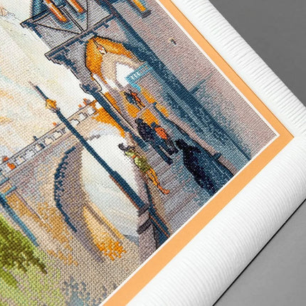 DIY Cross stitch kit with a printed canvas "Castle"
