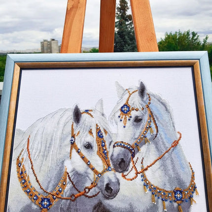DIY Counted Cross Stitch Kit "Wedding horses"