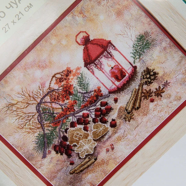 DIY Cross stitch kit with a printed canvas 