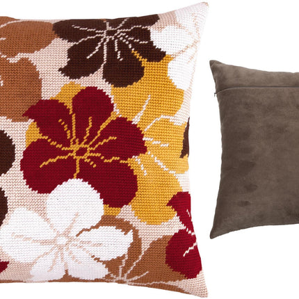 Needlepoint Pillow Kit "Periwinkles (Catharanthus)"