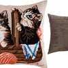 Needlepoint Pillow Kit "Kittens in a Basket"