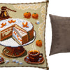 Needlepoint Pillow Kit "Coffee and a Tangerine Cake"