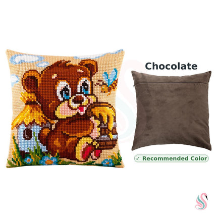 Cross Stitch Pillow Kit "Bear the Sweet-Tooth"