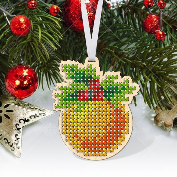 Christmas Bead Embroidery Kit Christmas toys Set 5 pcs Christmas tree toys
