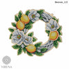 DIY Beaded Door Wreath Kit "Blooming Lemons" Embroidery on wood, Home decoration