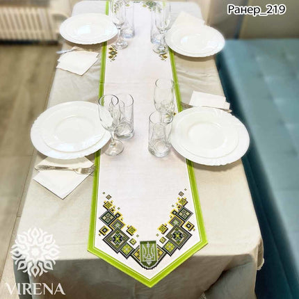 DIY Table Runner kit "Ukrainian ornament", Bead Embroidery Kit, Handmade table runner