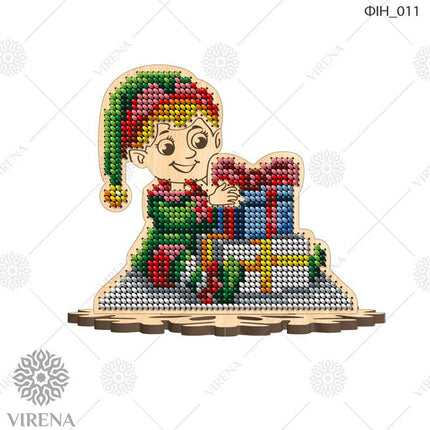 DIY Christmas decoration kit "Christmas elf with gifts"