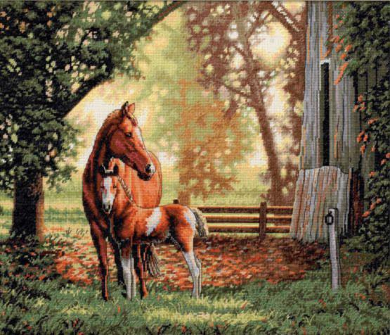 DIY "Mare and Foal" 13.8"x11.8"