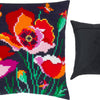 Cross Stitch Pillow Kit "Poppies with butterflies"