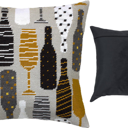 Needlepoint Pillow Kit "Bottles"