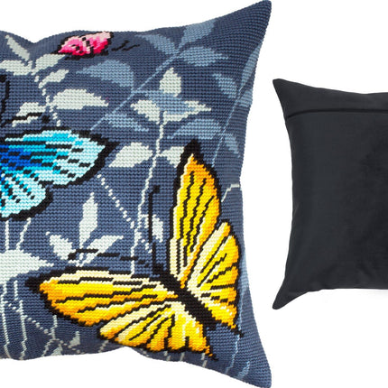 Needlepoint Pillow Kit "Butterflies in the Night"