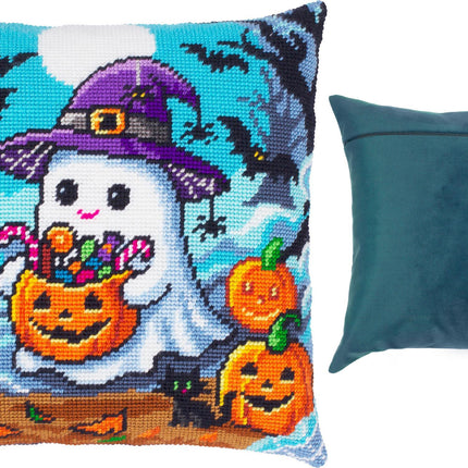 Needlepoint Pillow Kit "Ghost and treats"