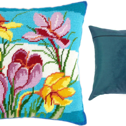 Needlepoint Pillow Kit "Crocuses"