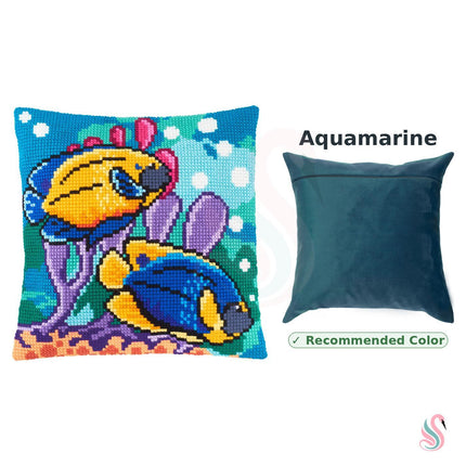 Cross Stitch Pillow Kit "Tropical Fish"