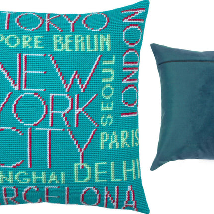 Needlepoint Pillow Kit "Cities"