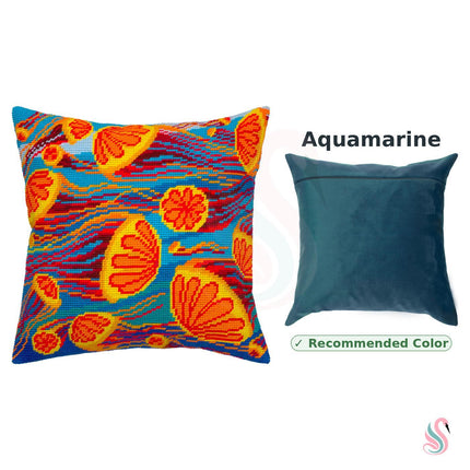 Needlepoint Pillow Kit "Jellyfish at Sunsetting"