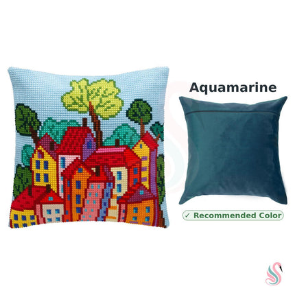 Cross Stitch Pillow Kit "Italian Town"