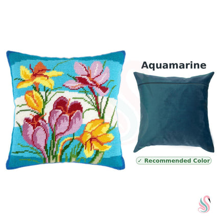 Needlepoint Pillow Kit "Crocuses"