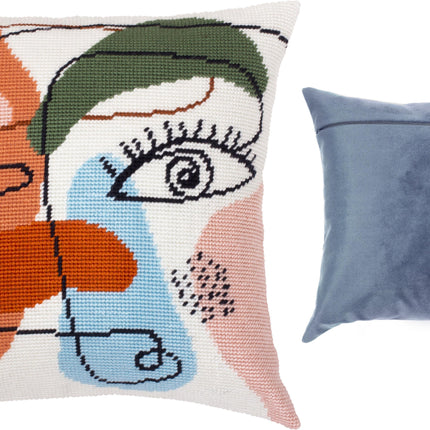 Needlepoint Pillow Kit "Female face"