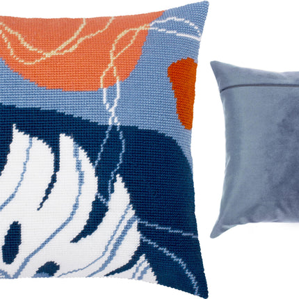 Needlepoint Pillow Kit "Abstract pastel tropics"